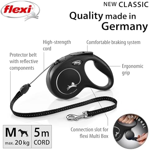 3. Bild von flexi® Classic M Gurt 5 m schwarz, Roll-Leine für Hunde bis 20 kg