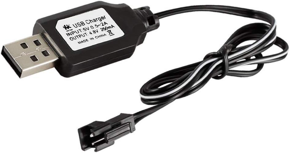 certylu Charging Cable,USB Charger Ni-Cd Ni-MH Batteries Pack for -2P Plug Adapter 4.8V 250mA Output