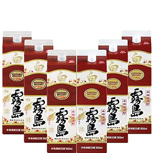 Amazon.co.jp: 白霧島 白麹 芋焼酎 20度 1800mlパック(2ケース/合計12