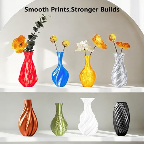 Image of 1.75mm Silk PLA 3D Printer Filament Bundle, 8 Silk Shiny Colors: Gold /Silver /Copper /Bronze /Black /White /Red /Blue, Each Spool 250g, 8 Spools, Total 2Kg 3D Printing Material, 250g x 8 Spools