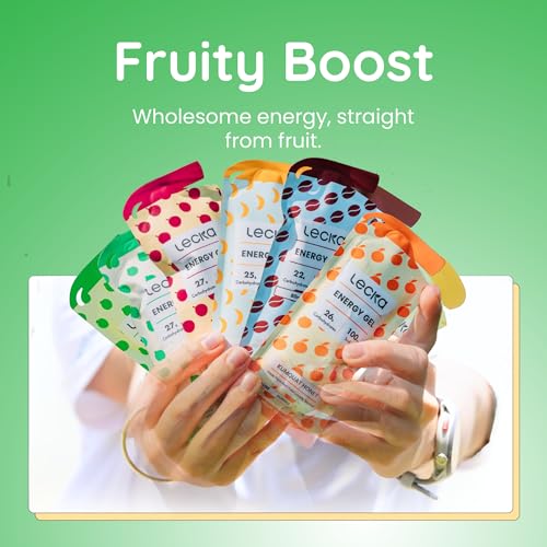 Image of Lecka Energy Gel Lime Ginger - 27g Carbs, 105mg Sodium - Real Fruit, Gut-Soothing Ginger, No Maltodextrin, Vegan, Gluten-Free (24 Pack)