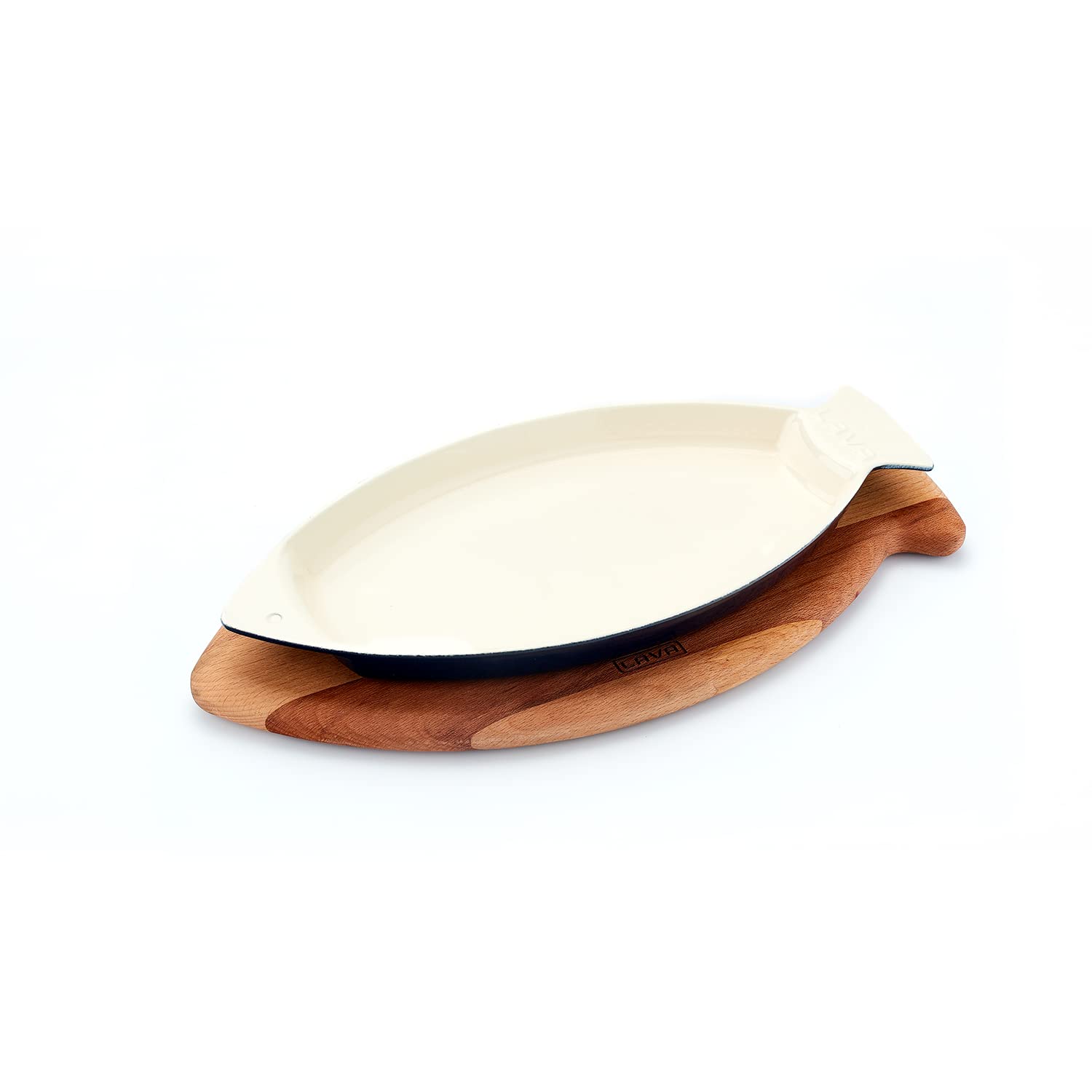 Lava Enameled Cast Iron Fish Shaped Skillet with ...