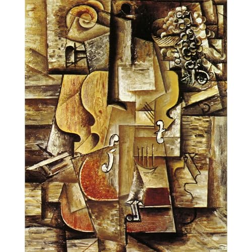 Violon et raisins [1912] grande toile murale pour sublimer le salon ou créer une galerie à la maison