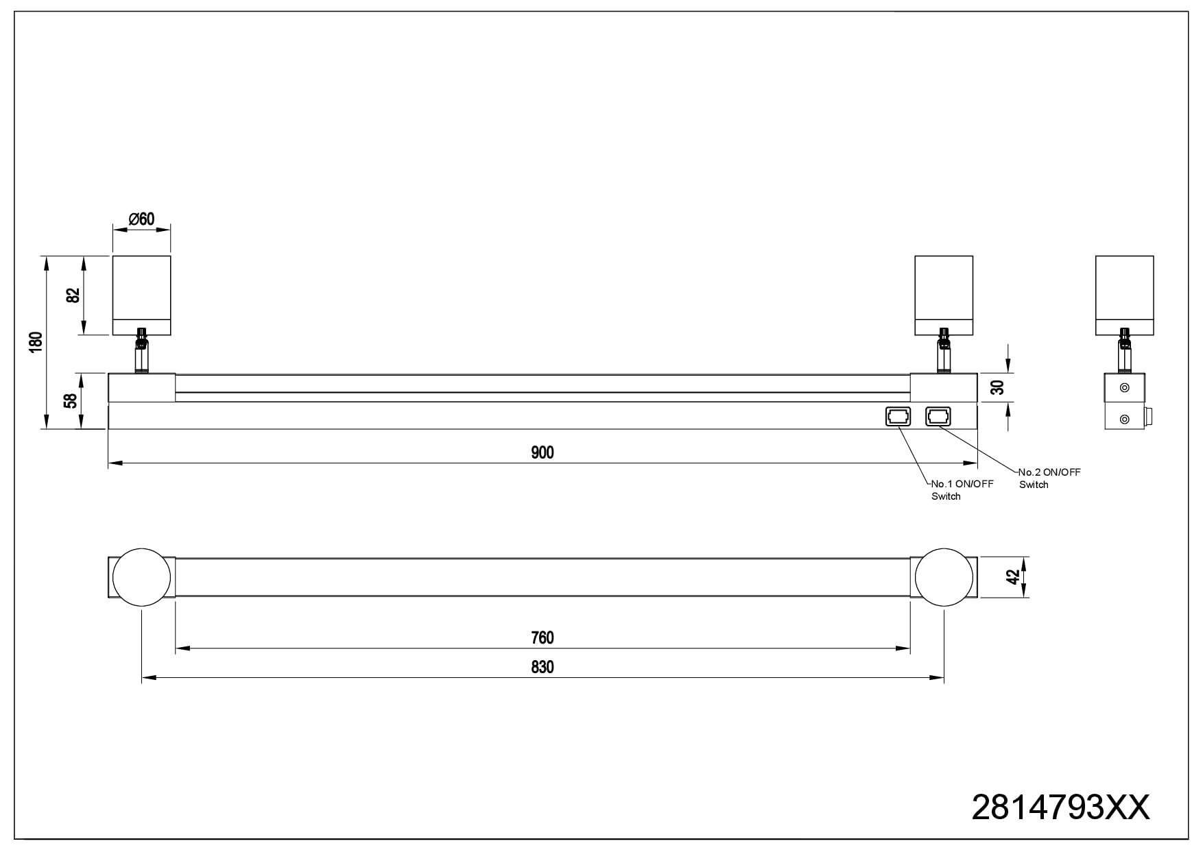 Trio Leuchten Lámpara de pared para baño LED ENRICO 281479306, metal cromado, LED de 9 vatios, excl. 2x GU10, color de luz ajustable