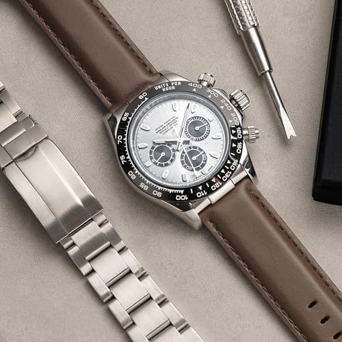Image of OTTOODY Leather Watch Bands Quick Release, Elegant Top Grain Leather Watch Straps for Men & Women, Choice of Color & Width - 18mm, 19mm, 20mm, 21mm or 22mm Wristbands Bracelet for Watch & Smartwatch