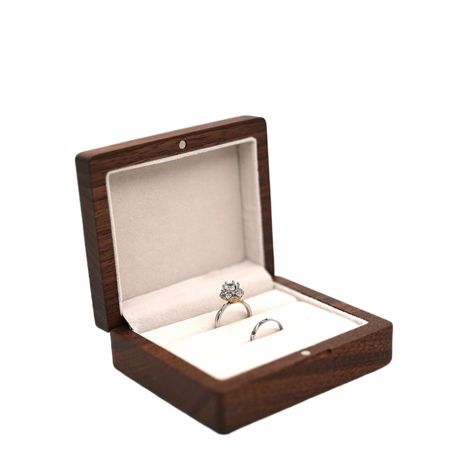 WWYYZAYC Wood Wedding Ring Box Storage Engagement Ceremony Proposal Portable Bead Case Rustic(Color05,NO ENGRAVING)