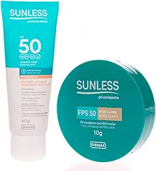 SUNLESS PÓ COMPACTO CLARO + PROTETOR SOLAR FACIAL