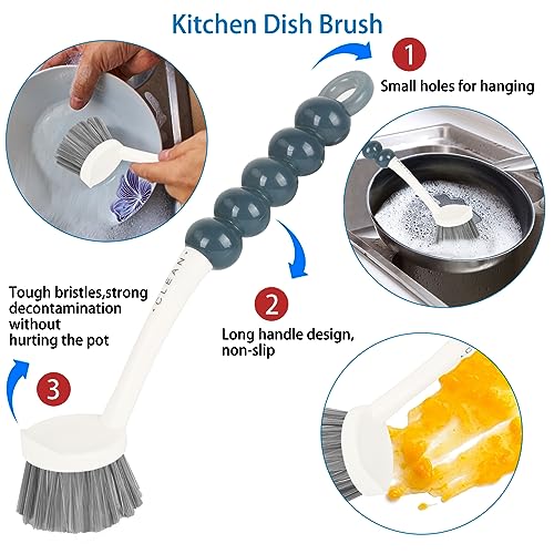 6 Pack Multipurpose Household Cleaning Set, Deep Cleaning Brush Set with Grips - Dish, Scrub, Bottle, Shoe, Groove Gap, Keyboard Brush for Kitchen, Bathroom (B) - Image 3
