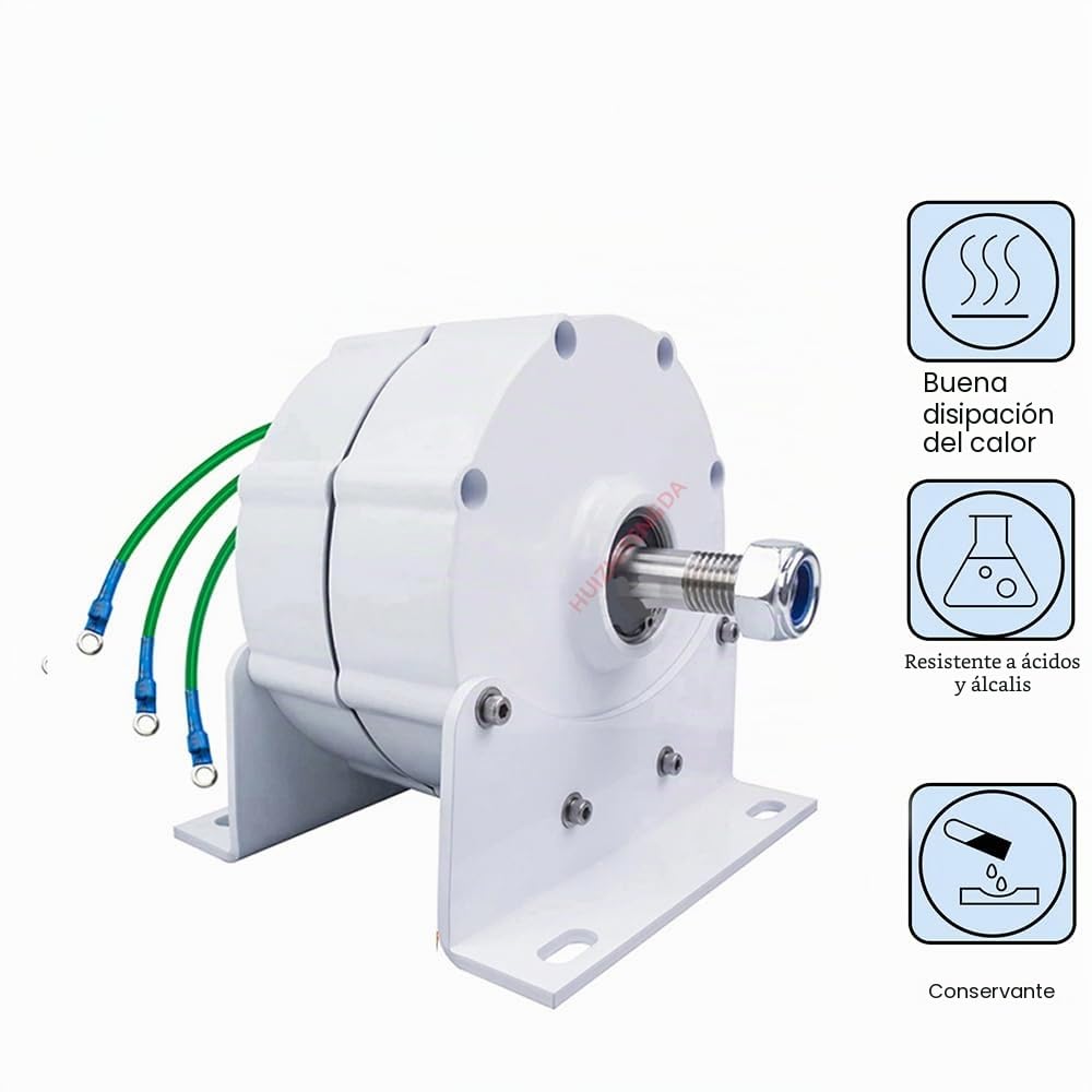 Generador De 20000W 50HZ 600RPM Alternador De Energía Libre 12V 24V 48V Generador De Imán Permanente para Sistema De Generación De Energía Y Turbina Eólica (con Base)