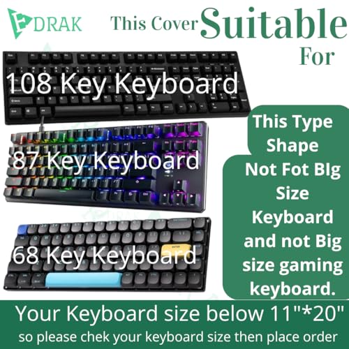 Image of EDRAK Keyboard Dust Productive Bag Case Sleeve Pouch for UniversalKeyboard, Logitech /Razer /Das /Havit /Apple Magic Keyboard Protector, Wireless /Wire Computer /Gaming PCKeyboard Dust Cover KC1(Black)