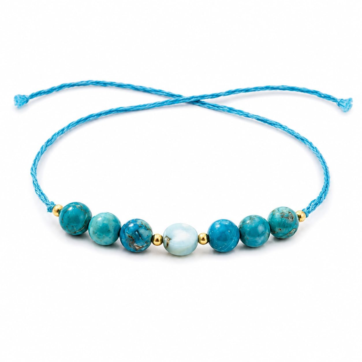 Turquoise Stone Rakhi for Brother | Natural Gemstone Bracelet with Adjustable Thread | Handmade Premium Raksha Bandhan Gift for Bhai | Spiritual Lucky Protection Bracelet | Traditional Designer-image-18