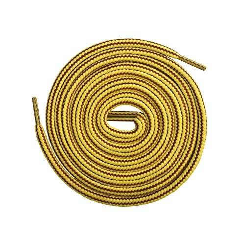 Knixmax Cordones Redondos para Zapatos [1 Par] Cordones Duraderos para Botas de Senderismo y Trekking Zapatos, Amarillo-Marrón 90cm Cover