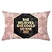 Lieson Coussin de Canapé 30x50, Housse Coussin pour Canapé Rose Noir Taie D 'Oreiller Grille Quadrilatérale 3D She Believed She Could So She DID, Polyester
