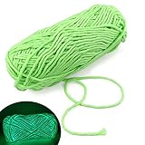 Auvoau Glow in The Dark Yarn, 60 Yards Soft Crochet Yarn for DIY Arts, Glow in The Dark Party (Med Green)