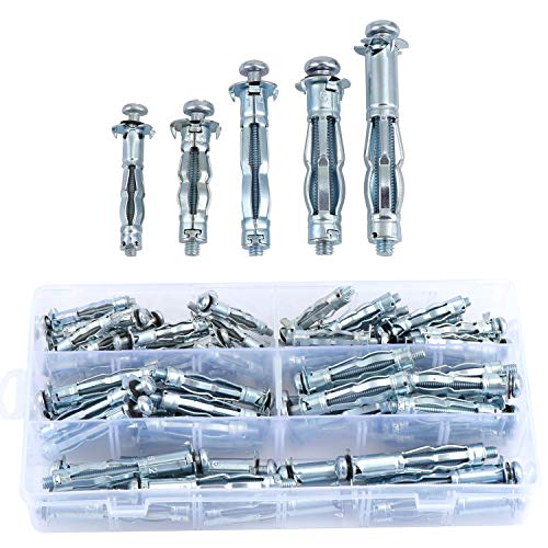 Preisvergleich Produktbild Aussel Schwerlastanker Dübel, Gipskartondübel, Hohlwanddübel, Hohlraumdübel, Dübel, Karbonstahl, Dübel-Set, 5 Größen, 70 Sets