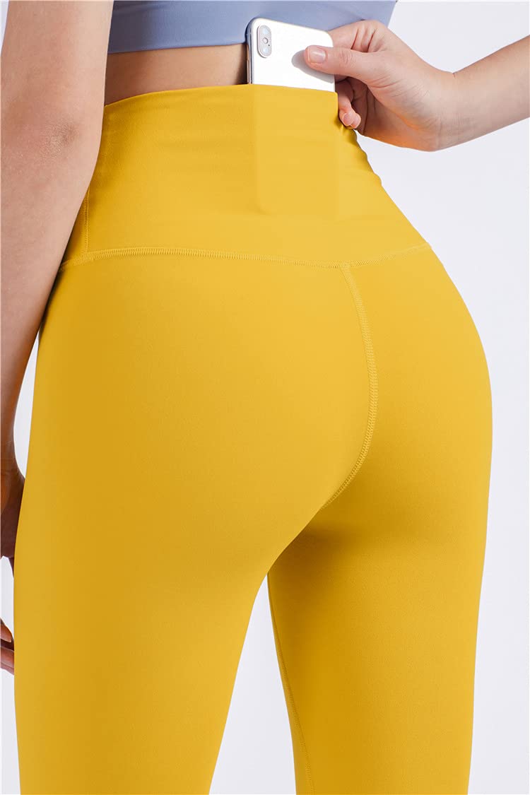 Legginsy damskie nagie uczucie spodnie do jogi z wysokim stanem legginsy do jogi na siłownię z kieszeniami