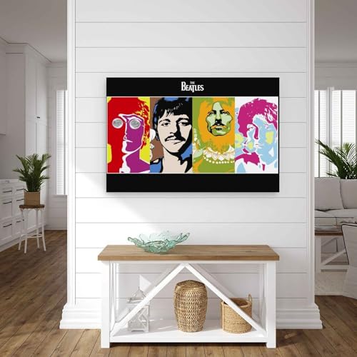 REOTTO Poster décoratif sur toile The Beatles Rock Band – Impression d’art moderne pour chambre à coucher – 20 x 30 cm - Les Beatles, Paul McCartney, John Lennon, RIngo Starr, George Harrison REOTTO Poster décoratif sur toile The Beatles Rock Band - Impression d'art moderne pour chambre à coucher - 20 x 30 cm – Image 5