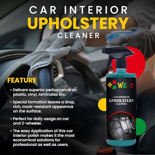 Image of WE-3 Car Interior Upholstery Cleaner - Restore Shine, Multi-Surface Stain Remover for Fabric, Vinyl, fiber, Rubber, Dashboard, Carpet, Roof, and Leather Surfaces (1LTR)
