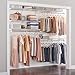 Rubbermaid Configurations Deluxe Custom Closet Kit 4-8Ft. Adjustable Metal Wire Shelving White Finish Expandable Organization System Hardware Included for Home Closet/Pantry/Laundry/Mudroom