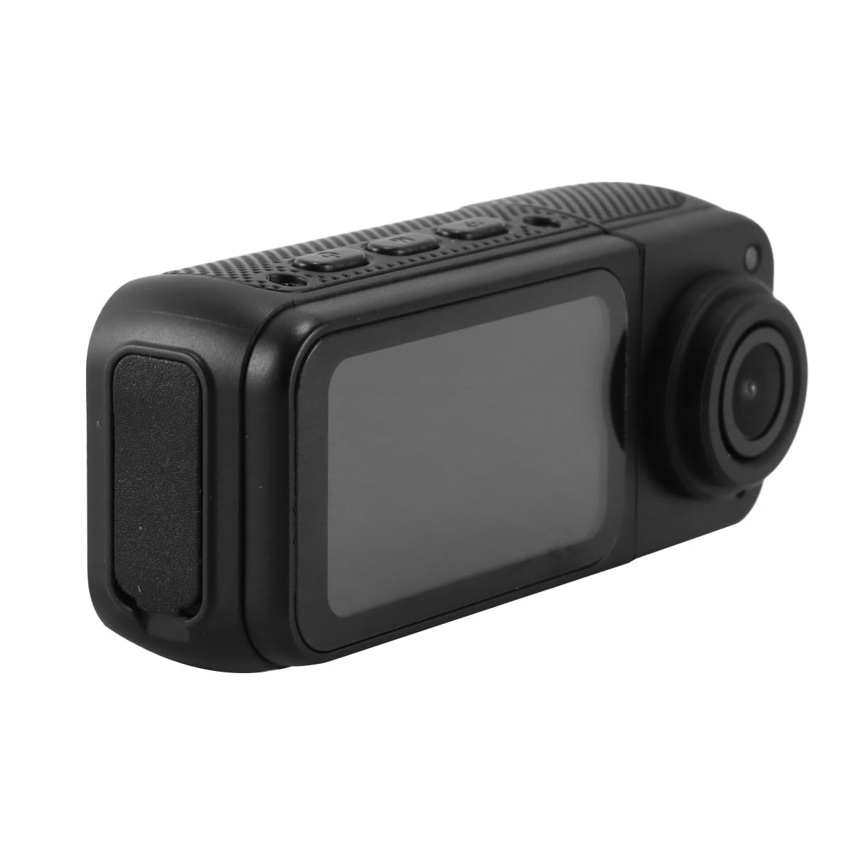 Alide Kamera sportowa S70 Mini (czarna) – 2,7K HD, obiektyw obrotowy 180°, ekran 1,47 cala, magnetyczny pasek na rękę + karta SD 64 GB, kamera kieszonkowa do vlogowania, jazdy na rowerze i podróży
