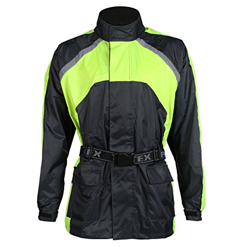 Texpeed Chubasquero Impermeable de Motorista - Elástico - Negro/Alta Visibilidad - 5XL - 137cm