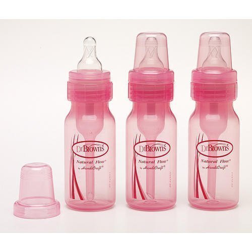 Image of Dr. Brown's Baby Bottles - Pink Bottles 4 Oz. 6 Pack