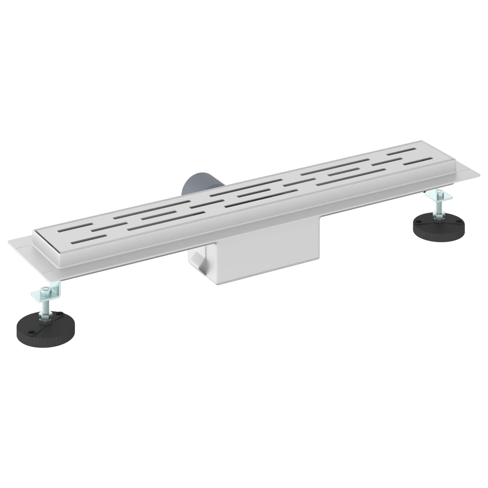 Desagüe de ducha con diseño de líneas plateadas, 50 cm, acero inoxidable 304, canaleta para ducha