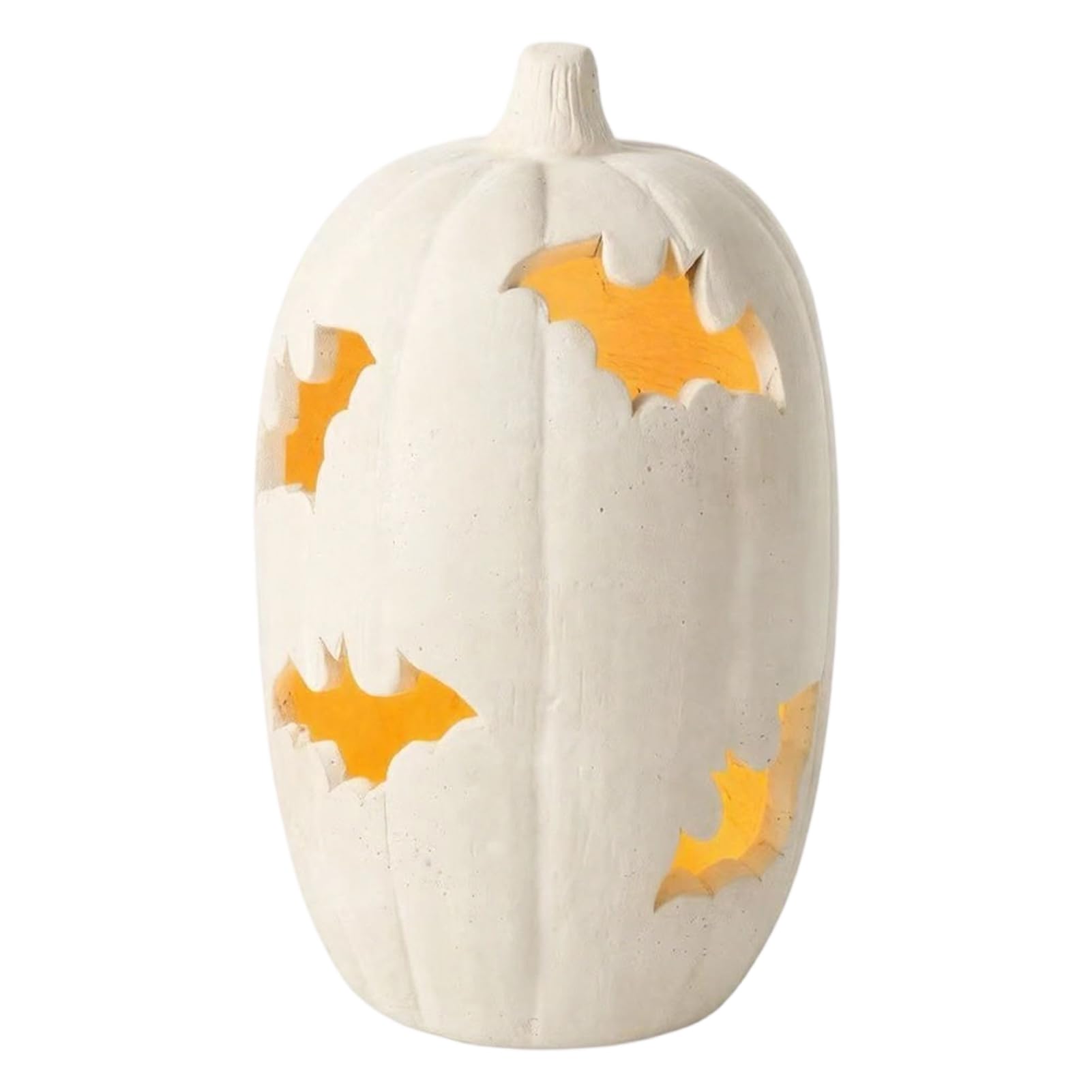 Halloween Pumpkin Resin Figurine Bat Lantern Warm Light Indoor Decor