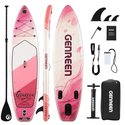 Image of Inflatable Stand-Up Paddle Boards - Available 32 inch /33 inch /34 inch Widths Inflatable Paddle Board with SUP Accessories, Camera Mount, Basic All-Around SUP Board for All Skill Levels, Up to 450lbs