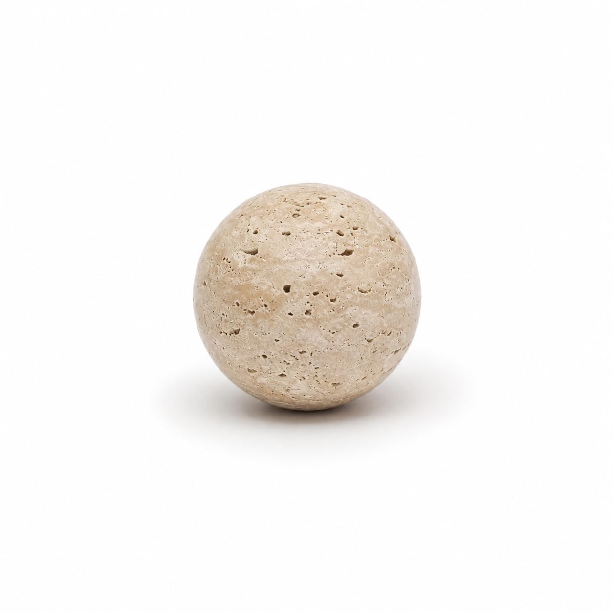 Artisanal Abode Natural Travertine Decorative Sphere, 1.18 Inch Small Stone Ball Decor, Hand-Polished Beige Orb Accent for Trays, Shelves, Dresser and Coffee Table โ image 1