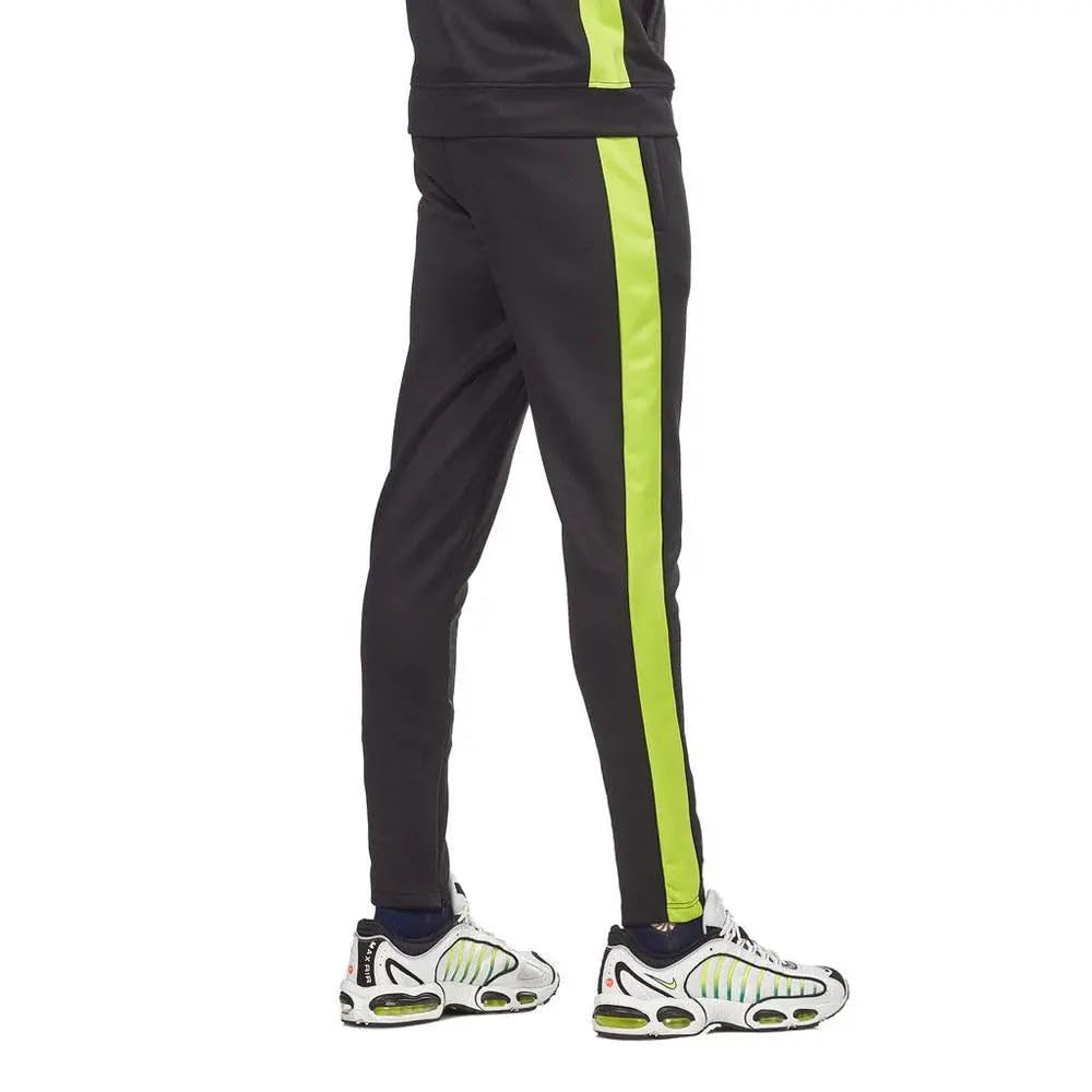 Rebel Minds Men Track Pants - Stylish Men's Sweatpants, Joggers for Men, Athletic and Casual Wear, with Pockets Black Lime