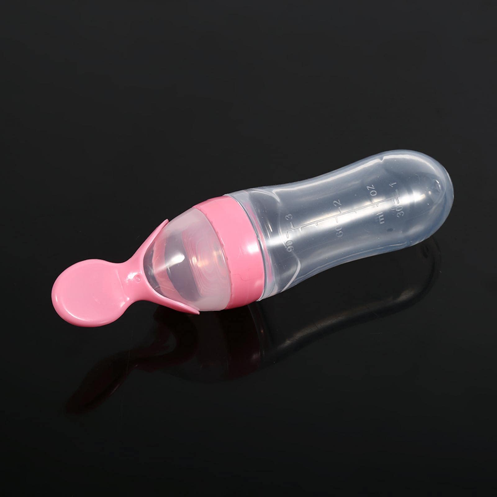 Food Feeder Cartoon Silicone Squeeze Feeding Bottle with Dispenser Spoon for Babies Infant (#2)