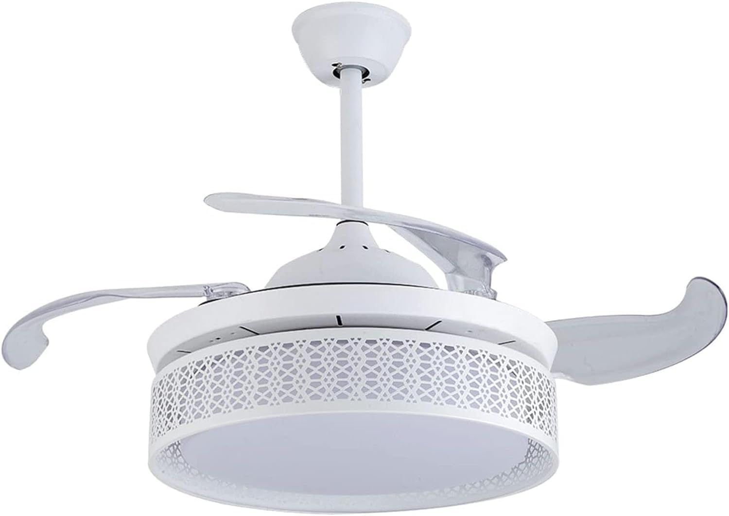 HXYSXHJUO Ceiling Fan Light Dimmable Led Lamp Retractable Blade Smart Bedroom Pendant Home Decoration