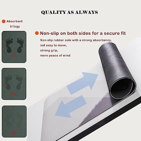 Badkamer badmat tapijt, badmatten voor badkamer, dun wasbaar sneldrogend antislip badkamer vloermat zacht tapijt super absorberende badmat met rubberen achterkant, badmat voor badkuip, gootsteen