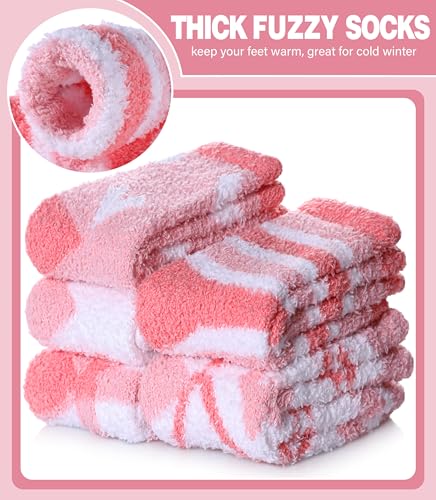 Image of LANLEO 5 /6 Pairs Womens Super Soft Fuzzy Plush Warm Winter Home Sleeping Slipper Socks