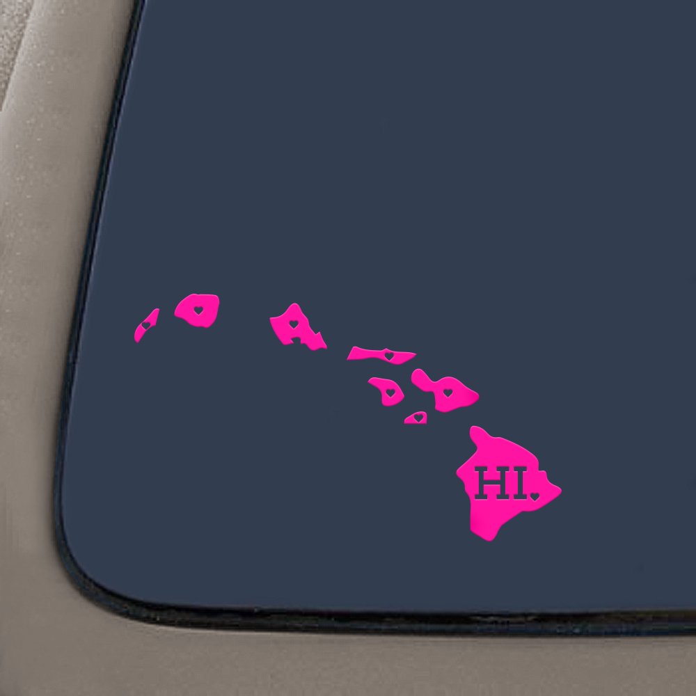 CMI Hawaii State Decal Sticker – Hot Pink Vinyl, 5.5"x3.1", Premium Quality, Easy To Apply