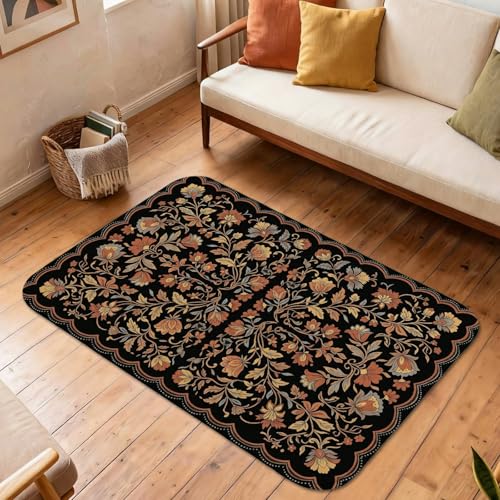 Tapis traditionnel classique noir de haute qualité 0,9 x 1,5 m - 6