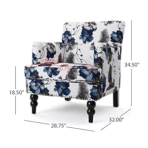 Christopher knight home boaz fabric club chair floral print  urban country home decor