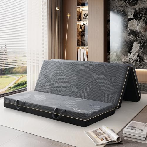 Image of GEMBED Tri Folding Mattress King Size - 6 Inch Foldable Floor Sofa Bed