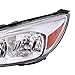 Headlights Assembly with bulbs Compatible with 2015 2016 2017 2018 Ford Focus Headlamp Replacement Chrome Housing Pair