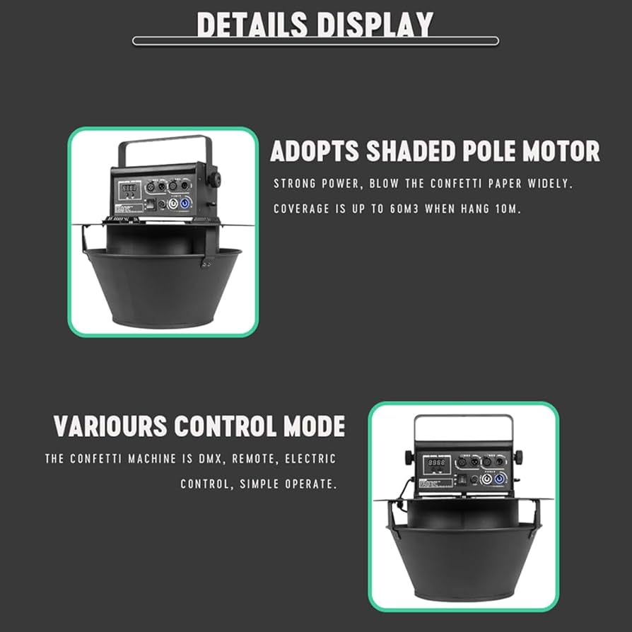 Amazon.co.jp: 紙吹雪エフェクトマシン 100W ステージスワール紙吹雪