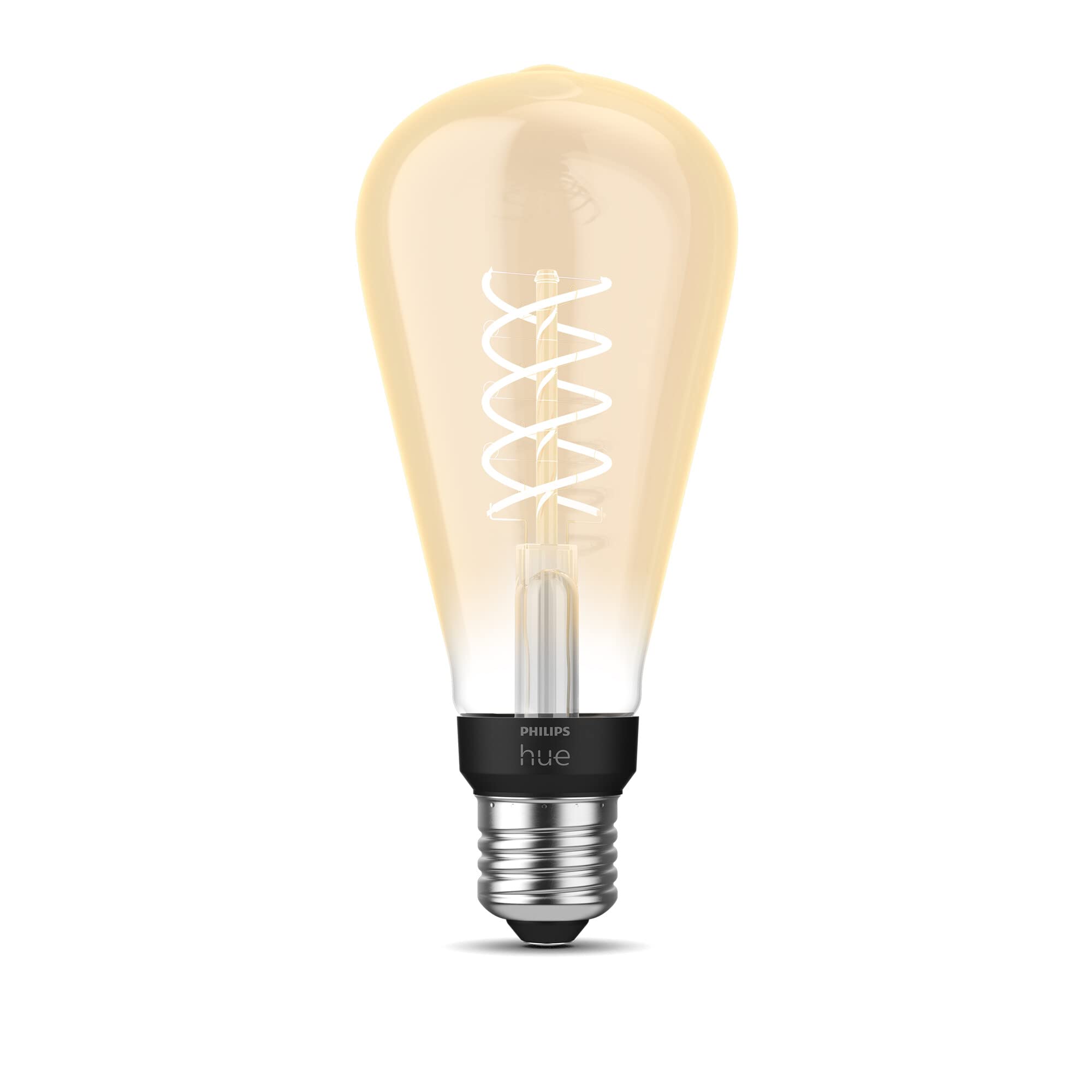 Philips Hue - Bombilla LED Inteligente de Filamento, Luz Blanca Regulable, casquillo E27 tipo ST72, 7.2W 580 Lúmens, Compatible con Alexa y Google Home