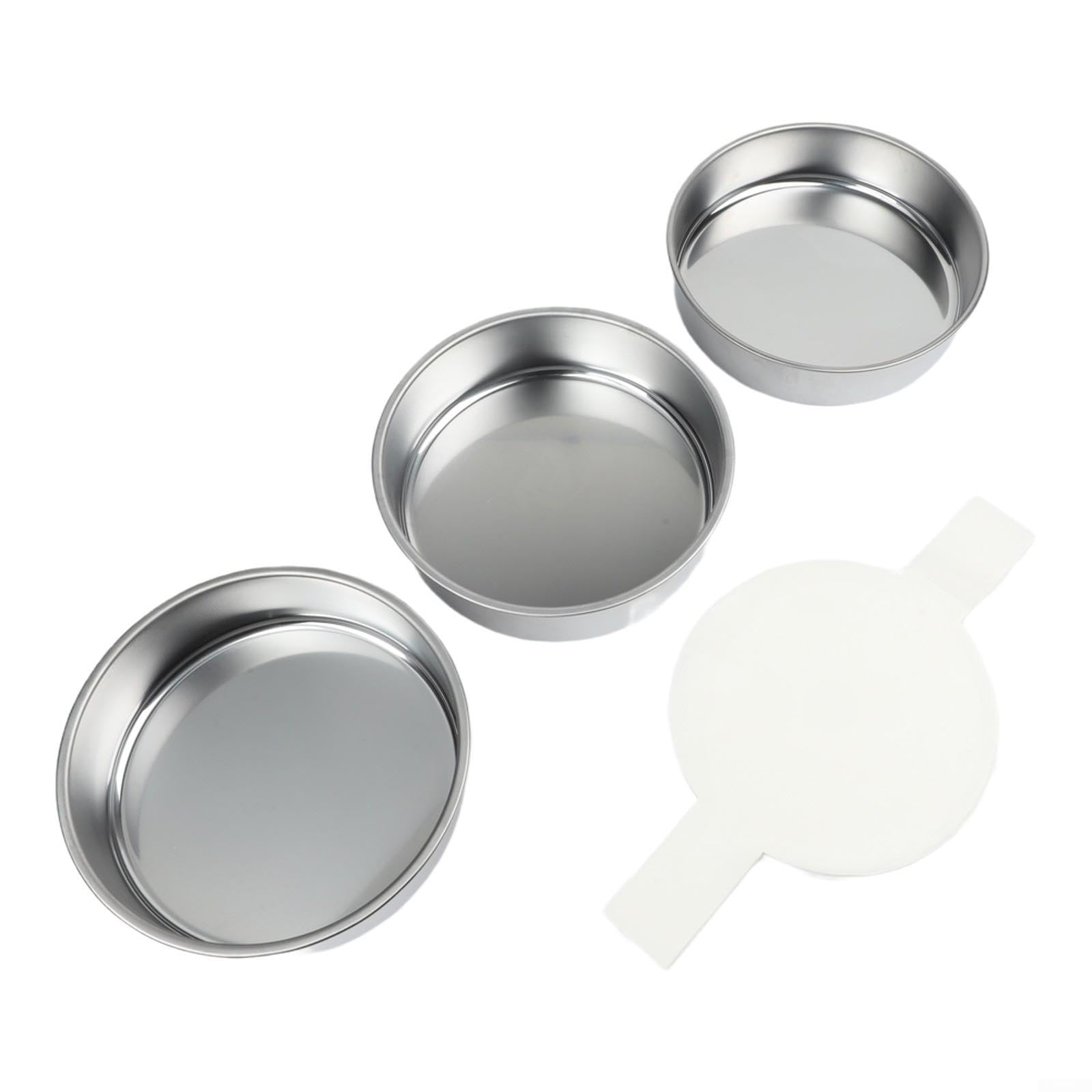 Set 3 Teglie per acciaio 24cm con 100 per carta Forno Set 3 Teglie