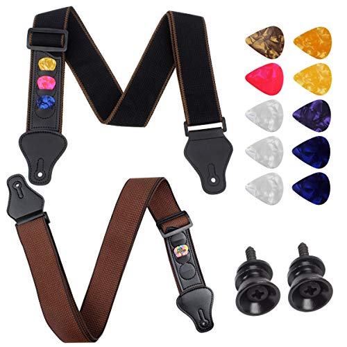 Zuzer 2pcs Correa de Guitarra y 10pcs Púas de Guitarra y 2pcs...