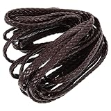OATIPHO Cordón de Cuero Trenzado Multifunción 8 Hilos Color Café 5 Metros para Pulseras DIY, Cuerda para Hacer Joyas y Manualidades, Accesorio Artesanal para Bisutería y Decoración