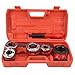 Pipe Threader Kit, Manual Pipe Threading Kit, Portable Threading Tool with Case for Threading Galvanized and Iron Pipe(Model 62B Quad)