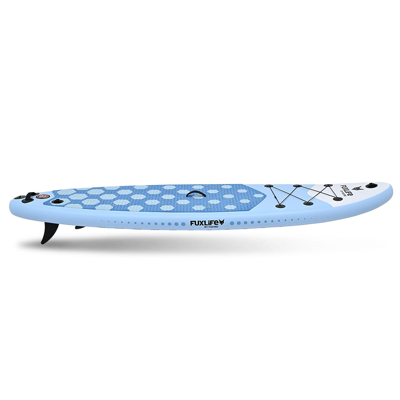 FUXLIFE Deska SUP FX-SUP320D1 niebieska nadmuchiwana - wioslo stojace dla doroslych - 320 x 81 x 15 cm - obciazenie do 150 kg - z pompka, torba, wioslem i 3 pletwami w zestawie