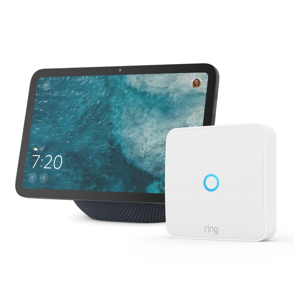 Echo Show 8, pantalla HD de 8,7" con audio espacial y Alexa, gris grafito y Ring Intercom Video, Haz tu interfono mรกs inteligente