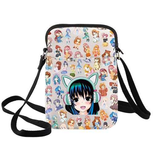 BWWKTOP Cartoon Anime Crossbody Purse Japan Anime Fans Anime Adjustable Strap Bag Anime Lover Gift Kawaii Anime Merch