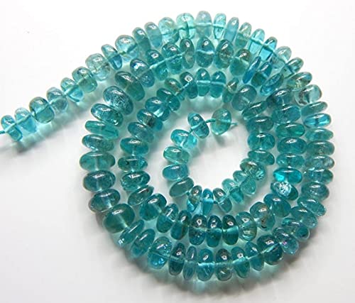 Perles apatite lisses rondelles 7x6mm sans imperfection pour enfilage facile
